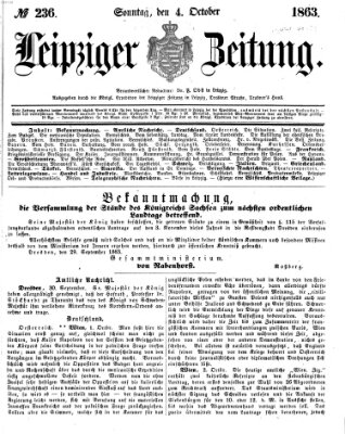 Leipziger Zeitung Sonntag 4. Oktober 1863