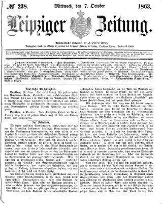 Leipziger Zeitung Mittwoch 7. Oktober 1863