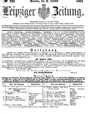 Leipziger Zeitung Sonntag 11. Oktober 1863