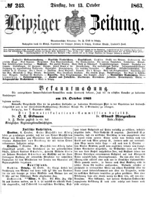 Leipziger Zeitung Dienstag 13. Oktober 1863