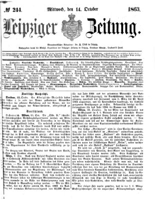 Leipziger Zeitung Mittwoch 14. Oktober 1863