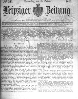 Leipziger Zeitung Donnerstag 15. Oktober 1863