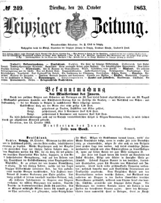 Leipziger Zeitung Dienstag 20. Oktober 1863