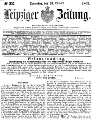 Leipziger Zeitung Donnerstag 29. Oktober 1863