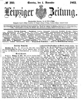 Leipziger Zeitung Sonntag 1. November 1863