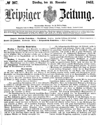 Leipziger Zeitung Dienstag 10. November 1863