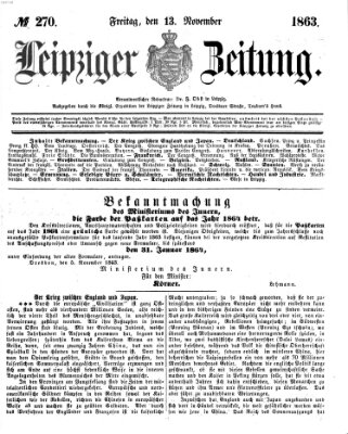 Leipziger Zeitung Freitag 13. November 1863