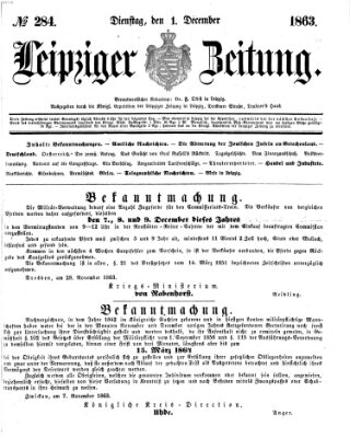 Leipziger Zeitung Dienstag 1. Dezember 1863