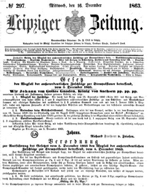 Leipziger Zeitung Mittwoch 16. Dezember 1863