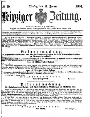 Leipziger Zeitung Dienstag 12. Januar 1864