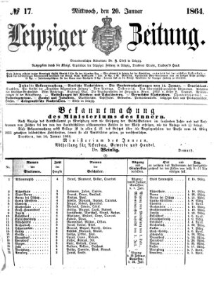 Leipziger Zeitung Mittwoch 20. Januar 1864