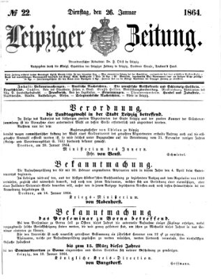 Leipziger Zeitung Dienstag 26. Januar 1864