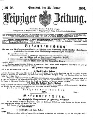 Leipziger Zeitung Samstag 30. Januar 1864