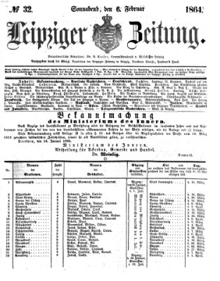 Leipziger Zeitung Samstag 6. Februar 1864