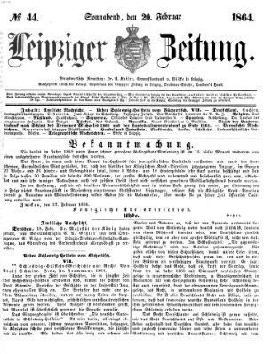 Leipziger Zeitung Samstag 20. Februar 1864