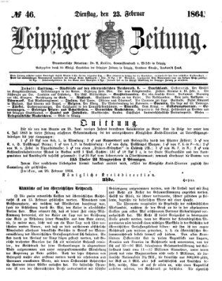 Leipziger Zeitung Dienstag 23. Februar 1864