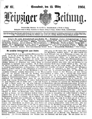 Leipziger Zeitung Samstag 12. März 1864