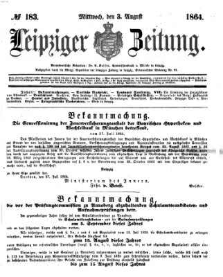 Leipziger Zeitung Mittwoch 3. August 1864