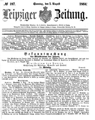 Leipziger Zeitung Sonntag 7. August 1864