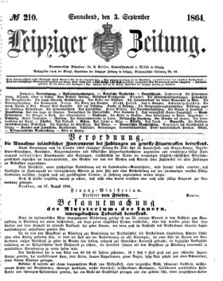 Leipziger Zeitung Samstag 3. September 1864