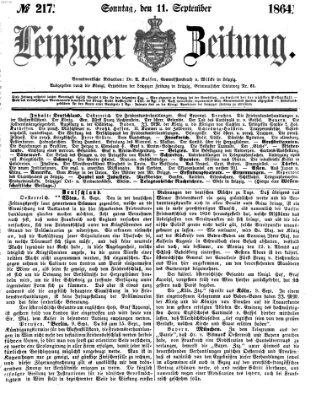 Leipziger Zeitung Sonntag 11. September 1864