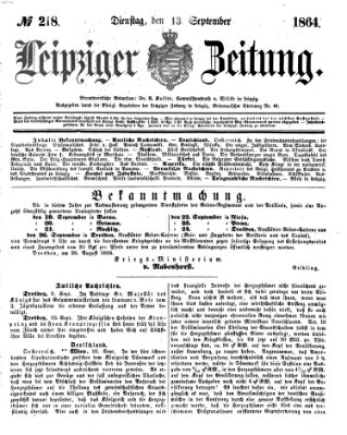 Leipziger Zeitung Dienstag 13. September 1864