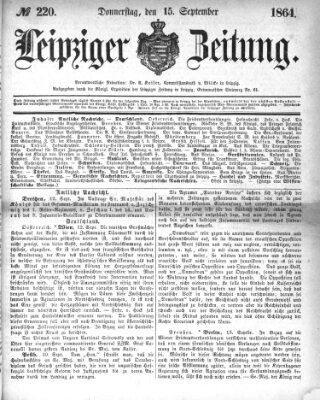 Leipziger Zeitung Donnerstag 15. September 1864