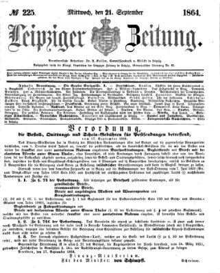 Leipziger Zeitung Mittwoch 21. September 1864