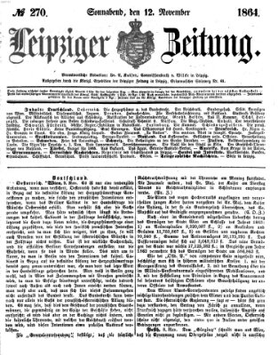 Leipziger Zeitung Samstag 12. November 1864