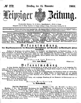 Leipziger Zeitung Dienstag 15. November 1864