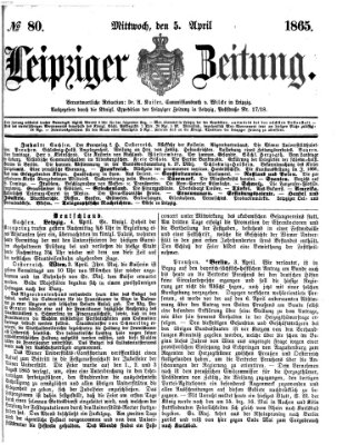 Leipziger Zeitung Mittwoch 5. April 1865