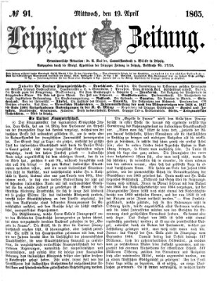 Leipziger Zeitung Mittwoch 19. April 1865