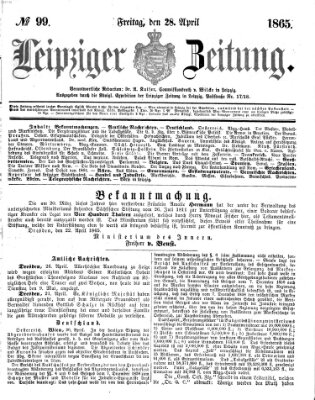 Leipziger Zeitung Freitag 28. April 1865