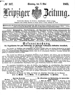 Leipziger Zeitung Sonntag 7. Mai 1865