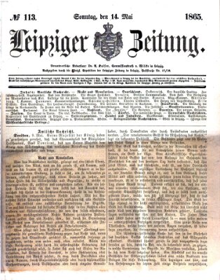 Leipziger Zeitung Sonntag 14. Mai 1865