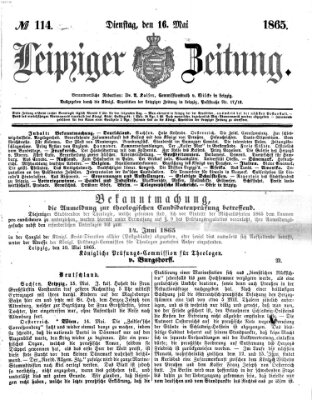 Leipziger Zeitung Dienstag 16. Mai 1865