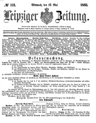 Leipziger Zeitung Mittwoch 17. Mai 1865