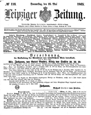 Leipziger Zeitung Donnerstag 18. Mai 1865