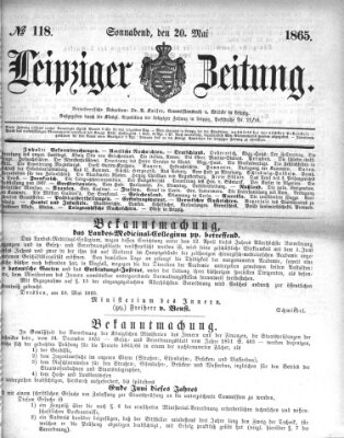 Leipziger Zeitung Samstag 20. Mai 1865