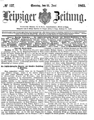 Leipziger Zeitung Sonntag 11. Juni 1865