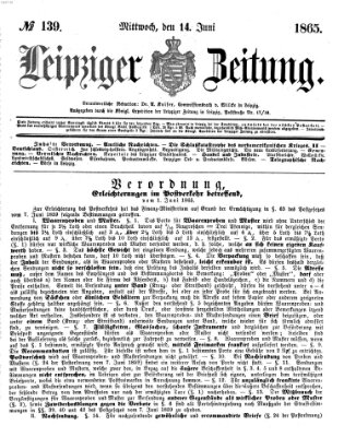 Leipziger Zeitung Mittwoch 14. Juni 1865