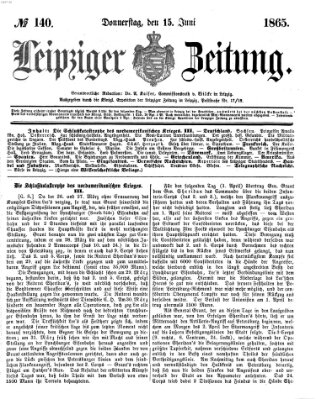 Leipziger Zeitung Donnerstag 15. Juni 1865