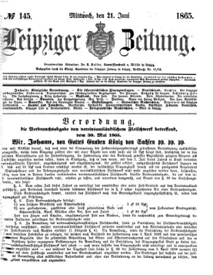 Leipziger Zeitung Mittwoch 21. Juni 1865