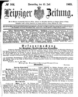 Leipziger Zeitung Donnerstag 13. Juli 1865