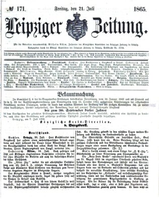 Leipziger Zeitung Freitag 21. Juli 1865