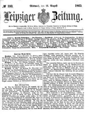 Leipziger Zeitung Mittwoch 16. August 1865