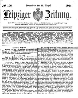 Leipziger Zeitung Samstag 19. August 1865