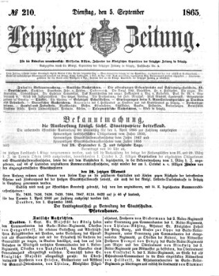 Leipziger Zeitung Dienstag 5. September 1865