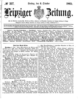 Leipziger Zeitung Freitag 6. Oktober 1865