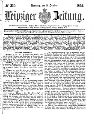 Leipziger Zeitung Sonntag 8. Oktober 1865